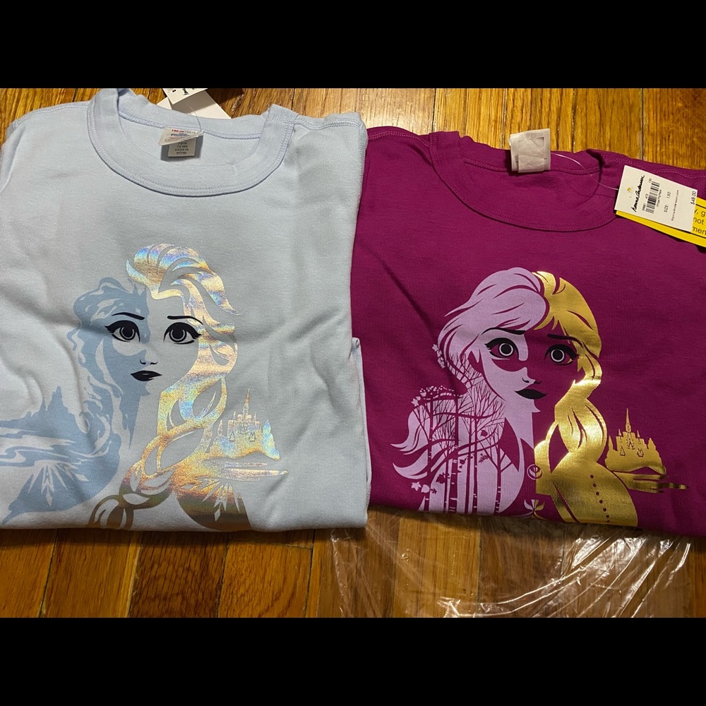 BNWT bundle 2 girls organic cotton pajama Frozen theme